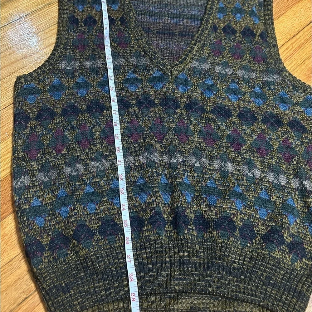 Vintage PAOLO CONTI VEST Men’s Large Multicolored 30% Wool 70% ACRYLIC